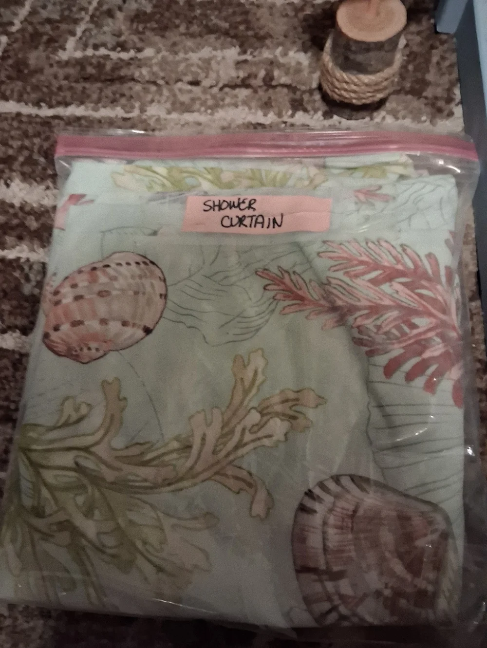 Coastal/nautical Seashell Shower Curtain Bundle